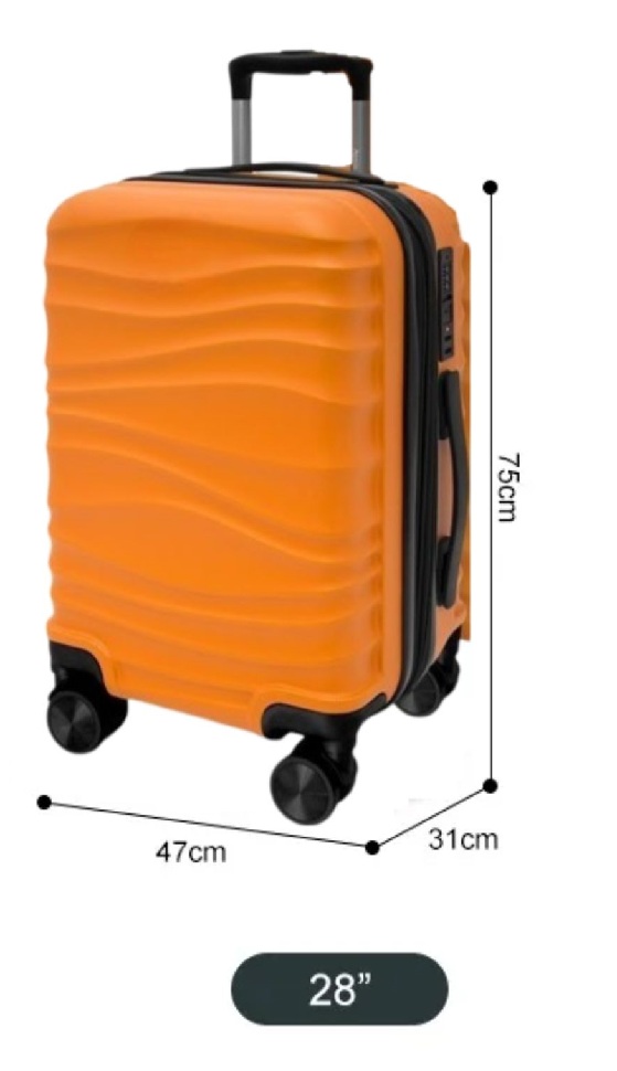 Orange wave suitcase koffer
