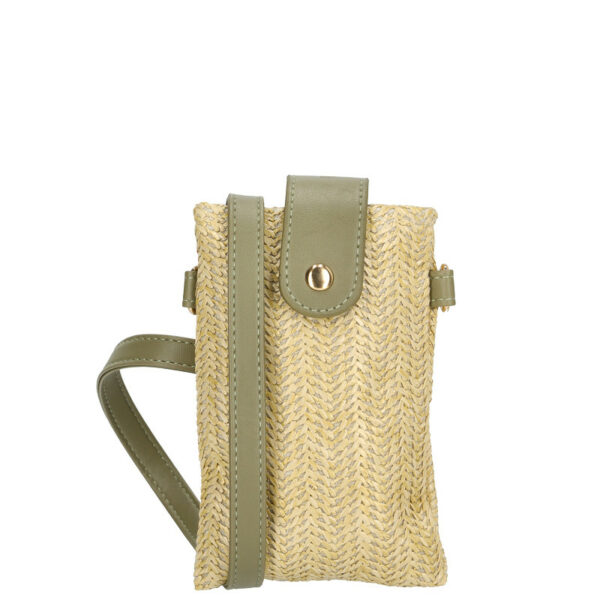Marbella telefoontasje raffia groen