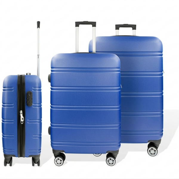 Grote koffer blauw Line 105 liter met 4 zwenkwielen en hardcase