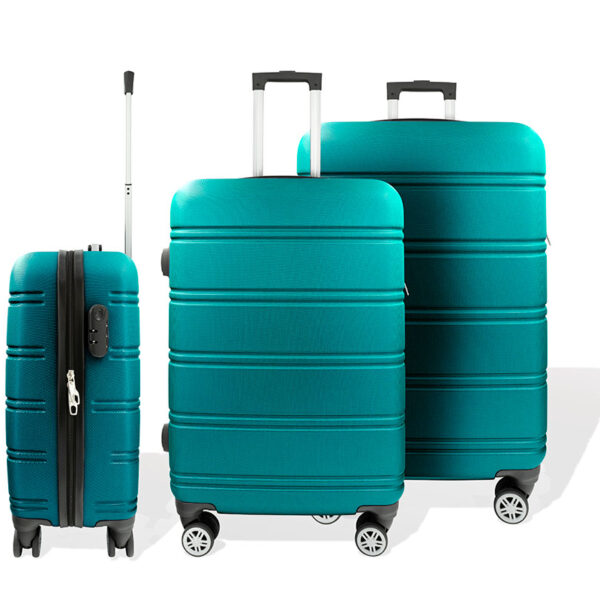 Handbagage koffer groen 56 cm hardcase trolley met 4 wielen en cijferslot