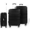 Handbagage koffer zwart 56 cm hardcase trolley met 4 wielen en cijferslot