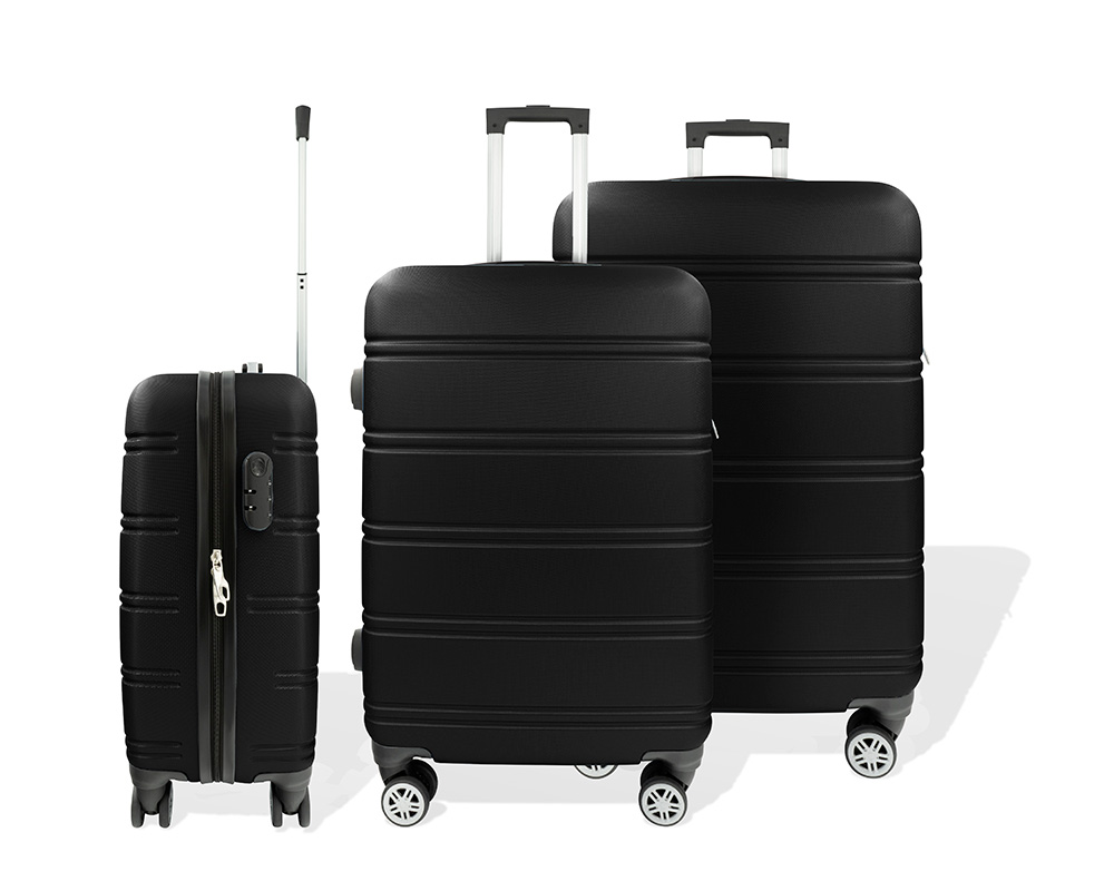 Grote koffer zwart Line 105 liter met 4 zwenkwielen en hardcase