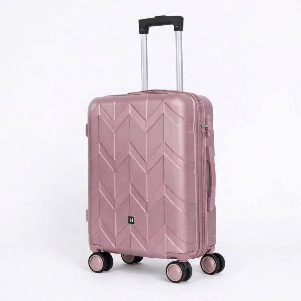 Butterfly handbagage roze paarse hardcase koffer met 360 graden wielen en geometrisch vlinderpatroon