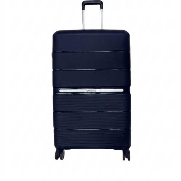 Violet middelgrote koffer blauw maat M hardcase polypropyleen met TSA-slot.