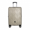 Butterfly grote koffer champagne maat L hardcase trolley met geometrisch patroon en 360 graden wielen.