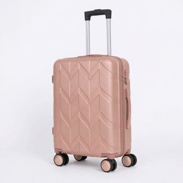 Butterfly handbagage roségoud hardcase koffer met 360 graden wielen en geometrisch vlinderpatroon