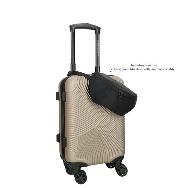 Louisville underseater koffer 40 cm in champagne met opbergtasje voor afneembare wielen